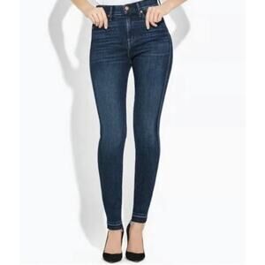 AYR The‎ Riser High Rise Skinny Jeans Dark Wash Raw Hem Women’s W26 L28 LA Made